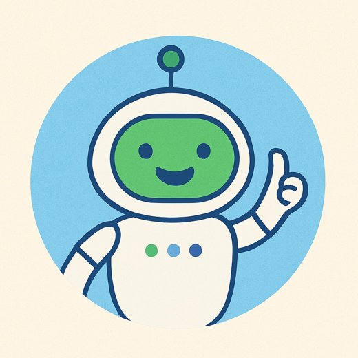 Byte, the friendly robot Cyber Buddy from the book, giving a thumbs-up
